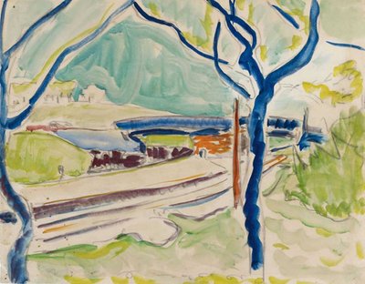 Landscape with Lake by Ernst Ludwig Kirchner